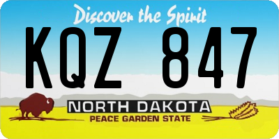 ND license plate KQZ847