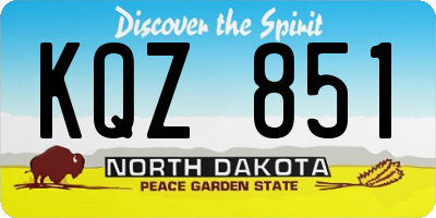 ND license plate KQZ851