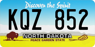 ND license plate KQZ852