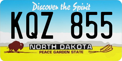 ND license plate KQZ855