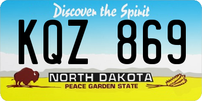 ND license plate KQZ869