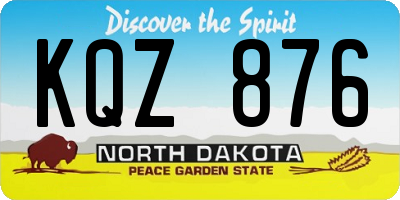 ND license plate KQZ876