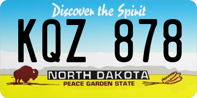 ND license plate KQZ878