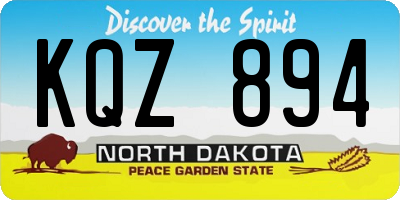 ND license plate KQZ894