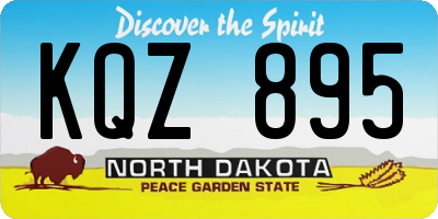 ND license plate KQZ895