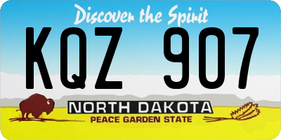 ND license plate KQZ907
