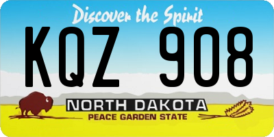 ND license plate KQZ908