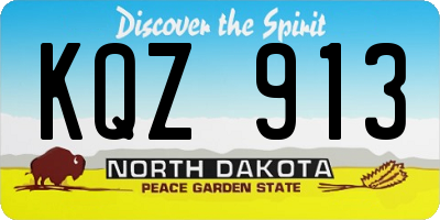 ND license plate KQZ913