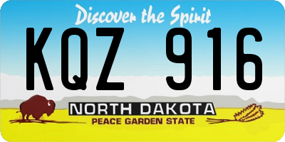 ND license plate KQZ916