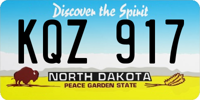 ND license plate KQZ917