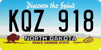 ND license plate KQZ918