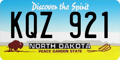 ND license plate KQZ921