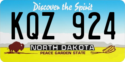 ND license plate KQZ924