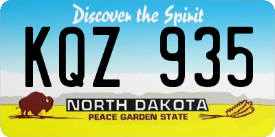 ND license plate KQZ935