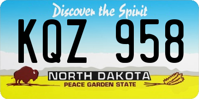 ND license plate KQZ958