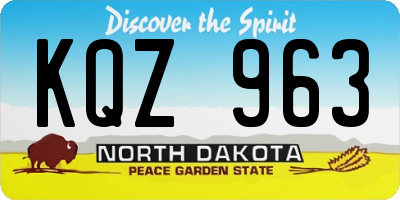 ND license plate KQZ963