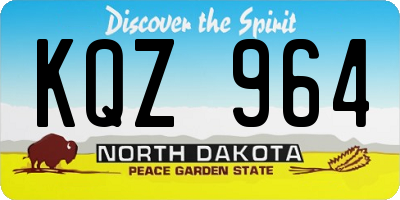 ND license plate KQZ964