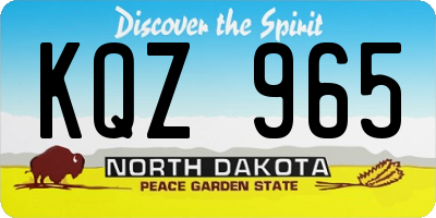 ND license plate KQZ965