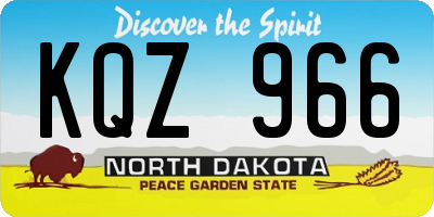 ND license plate KQZ966