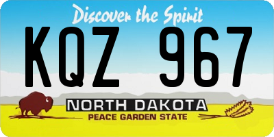 ND license plate KQZ967