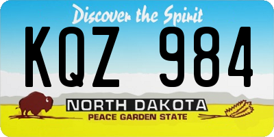 ND license plate KQZ984