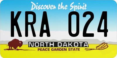 ND license plate KRA024