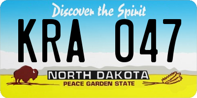 ND license plate KRA047