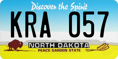 ND license plate KRA057