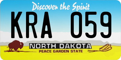 ND license plate KRA059
