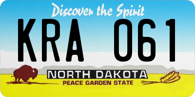 ND license plate KRA061