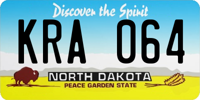 ND license plate KRA064