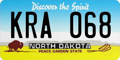 ND license plate KRA068