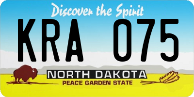ND license plate KRA075