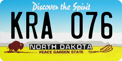 ND license plate KRA076