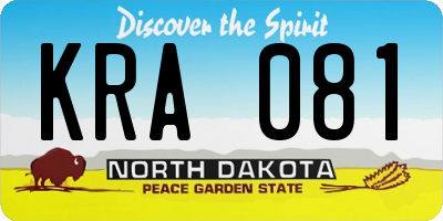 ND license plate KRA081
