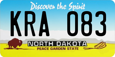 ND license plate KRA083