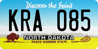 ND license plate KRA085
