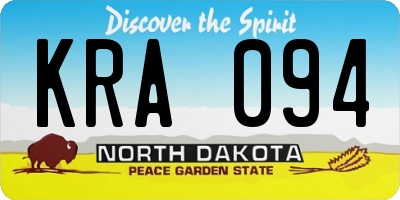 ND license plate KRA094