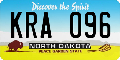 ND license plate KRA096