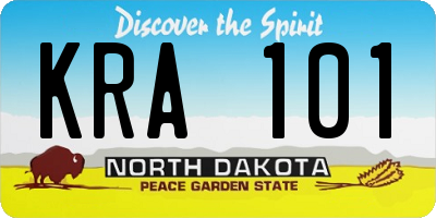 ND license plate KRA101
