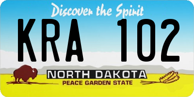 ND license plate KRA102