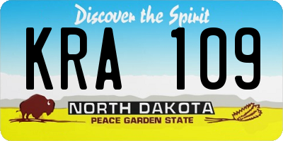ND license plate KRA109