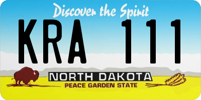ND license plate KRA111