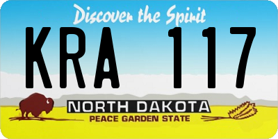 ND license plate KRA117
