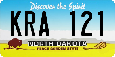 ND license plate KRA121