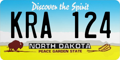 ND license plate KRA124