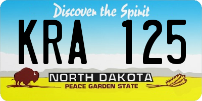 ND license plate KRA125