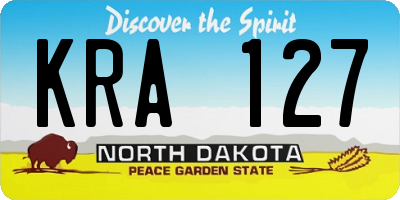 ND license plate KRA127