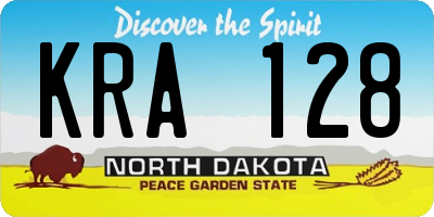 ND license plate KRA128