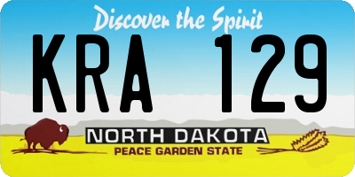 ND license plate KRA129
